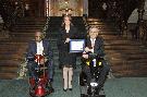 Mayor Phyllis Morris, The Honourable David C. Onley, Lieutenant Governor of Ontario, The Honourable Lincoln M. Alexander, Chairman of the Ontario Heritage Trust (photo credit OHT)